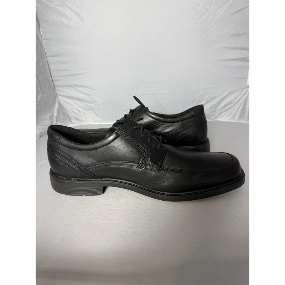 Rockport Trutech Black Leather Leader 2 Apron Toe Oxford 15 W Men's